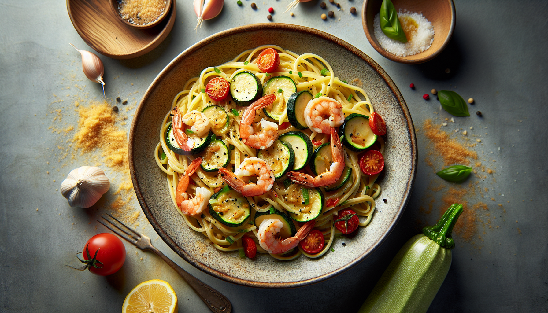 pasta con gamberetti e zucchine